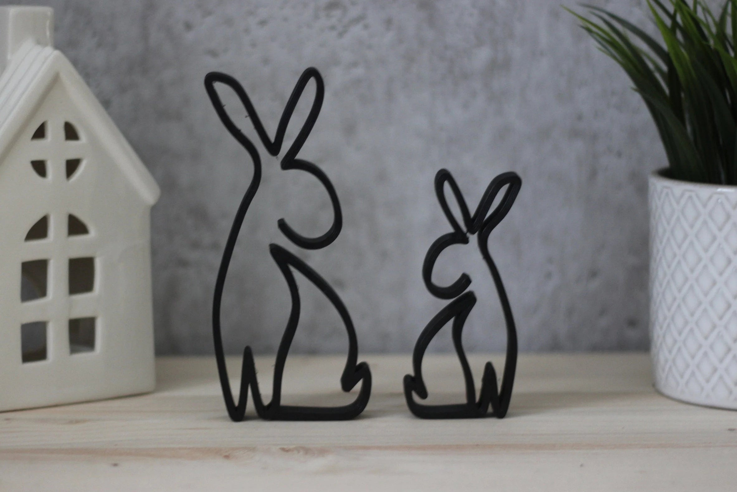 Hase / Line Art / Dekoration / Ostern / 3D Druck