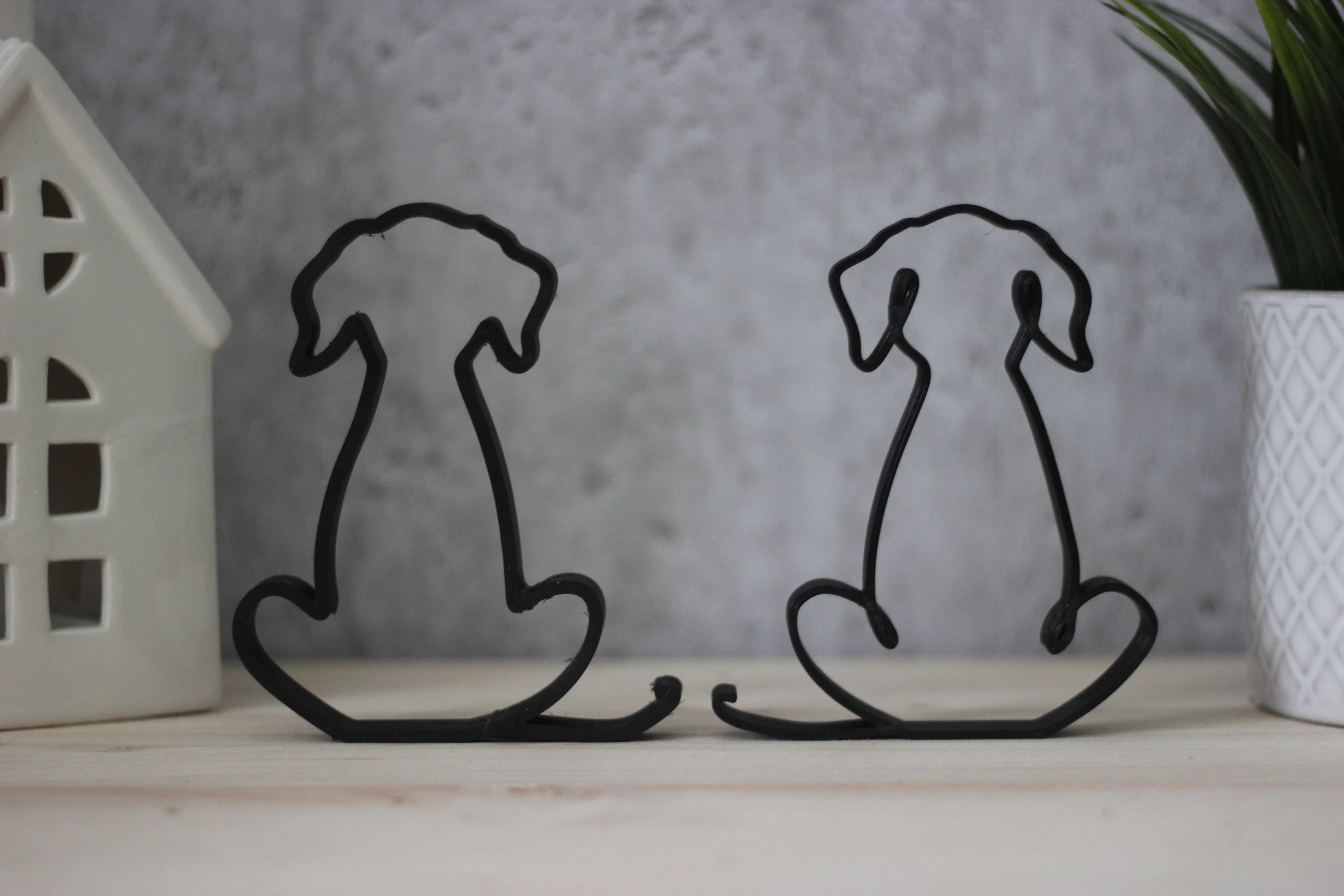 Hund / Line Art / Dekoration / 3D Druck