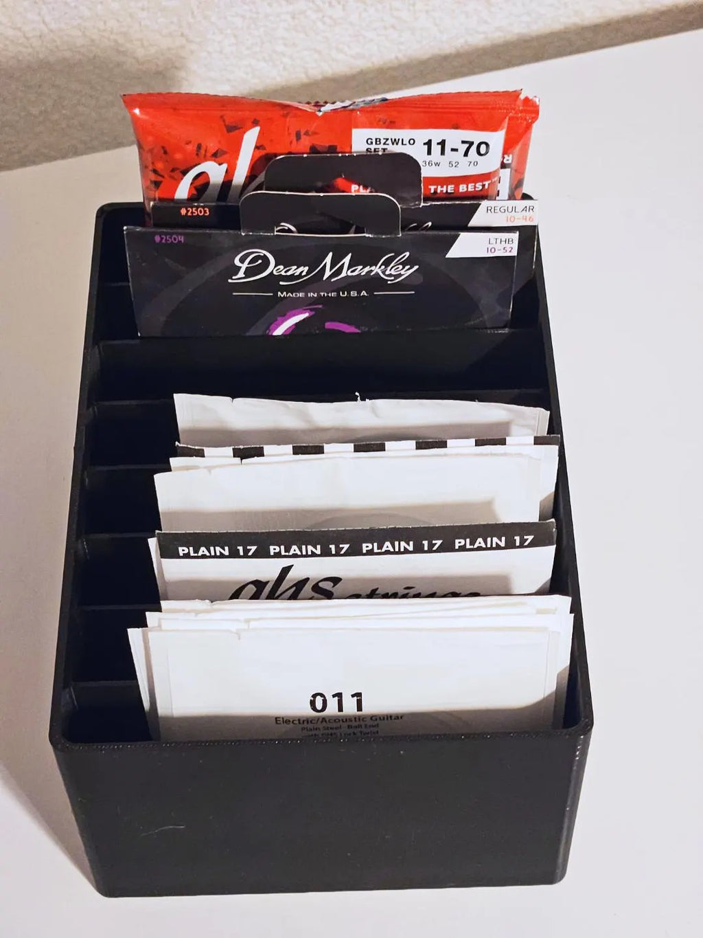Gitarrensaiten Organizer - Saiten Aufbewahrung 3D Druck